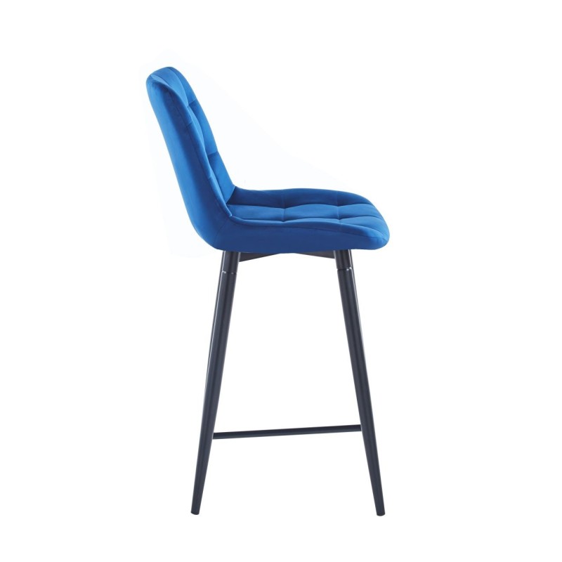 Blue velvet bar stool (black frame) Blue velvet bar stool (black frame)
