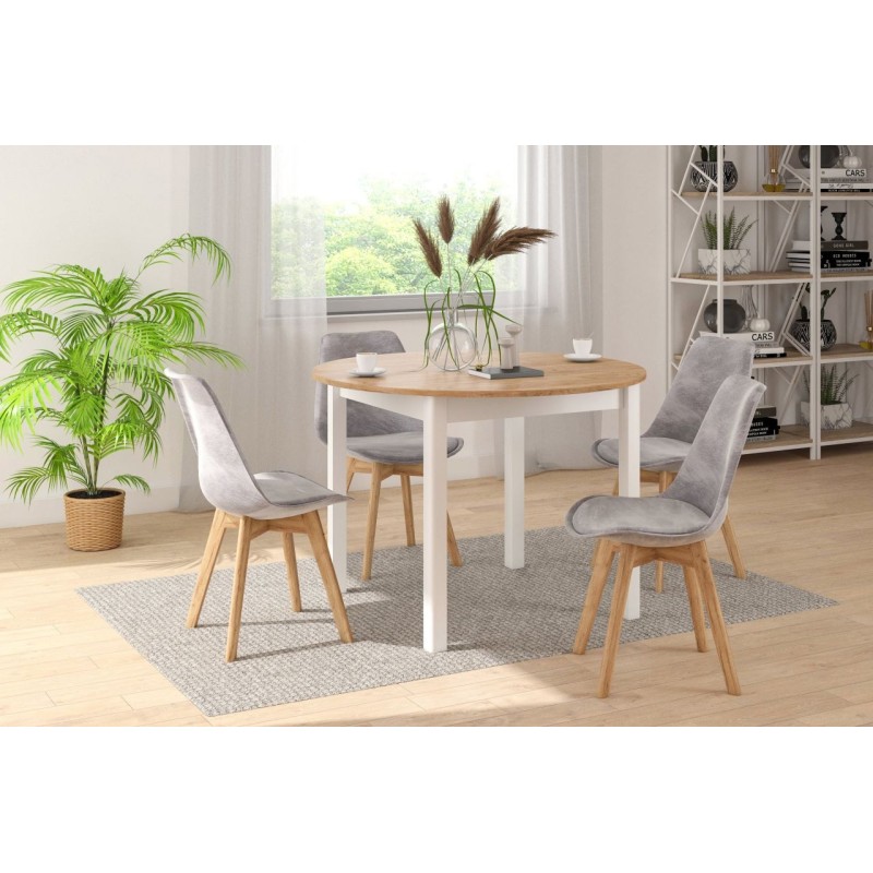 Extendable table (golden oak craft/white) 100(140)x100 Extendable table (golden oak craft/white) 100(140)x100