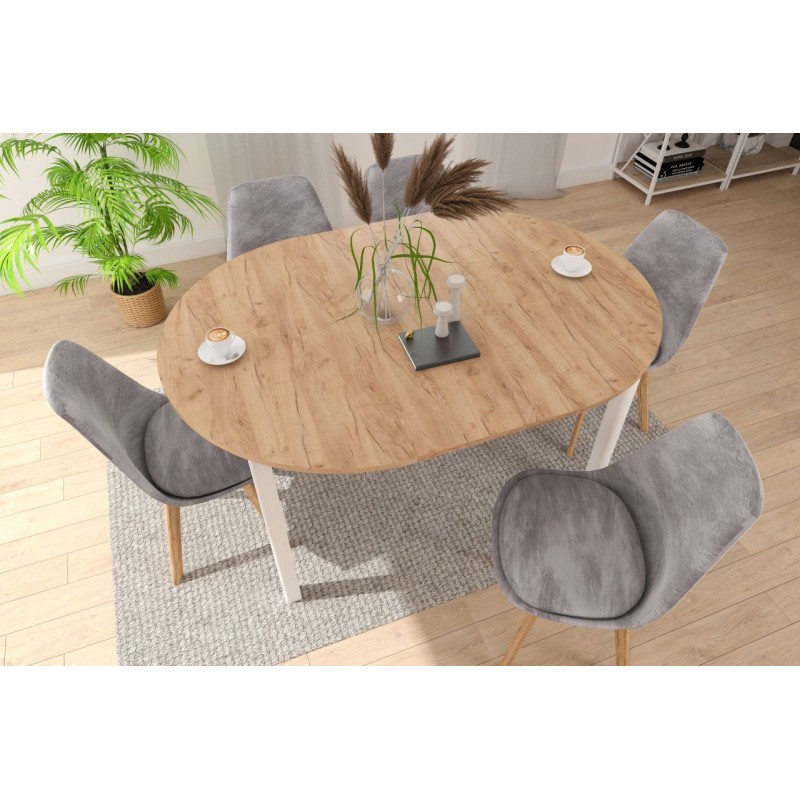 Extendable table (golden oak craft/white) 100(140)x100 Extendable table (golden oak craft/white) 100(140)x100