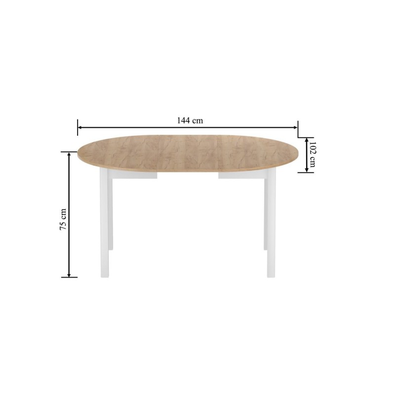 Extendable table (golden oak craft/white) 100(140)x100 Extendable table (golden oak craft/white) 100(140)x100