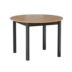 Extendable table (golden oak craft/black) 100(140)x100