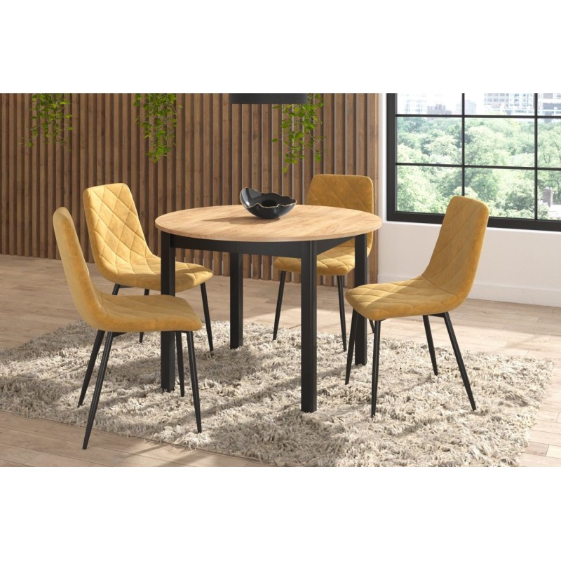 Extendable table (golden oak craft/black) 100(140)x100 Extendable table (golden oak craft/black) 100(140)x100
