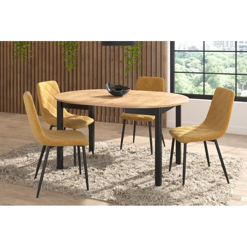 Extendable table (golden oak craft/black) 100(140)x100 Extendable table (golden oak craft/black) 100(140)x100