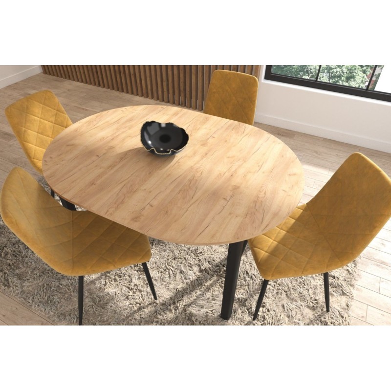 Extendable table (golden oak craft/black) 100(140)x100 Extendable table (golden oak craft/black) 100(140)x100