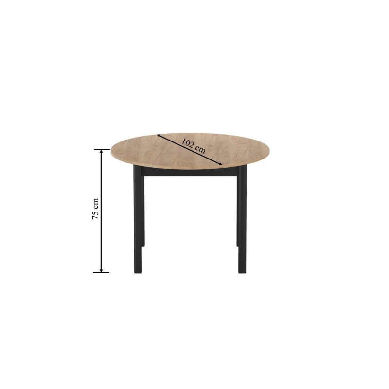 Extendable table (golden oak craft/black) 100(140)x100 Extendable table (golden oak craft/black) 100(140)x100