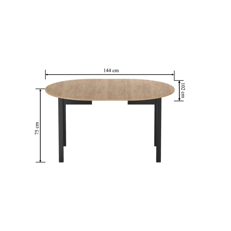 Extendable table (golden oak craft/black) 100(140)x100 Extendable table (golden oak craft/black) 100(140)x100