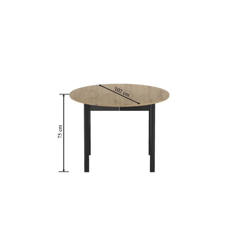 Extendable table (artisan oak/black) 100(140)x100 Extendable table (artisan oak/black) 100(140)x100