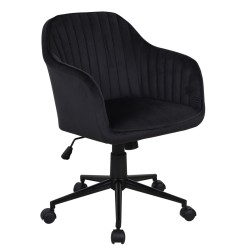 Velvet swivel chair (black)