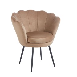 Fotel velvet (cappuccino) /nogi czarne/