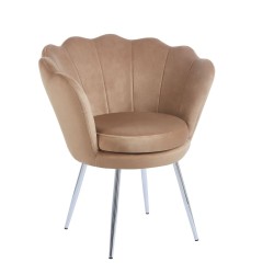 Fotel velvet (cappuccino) /nogi srebrne/