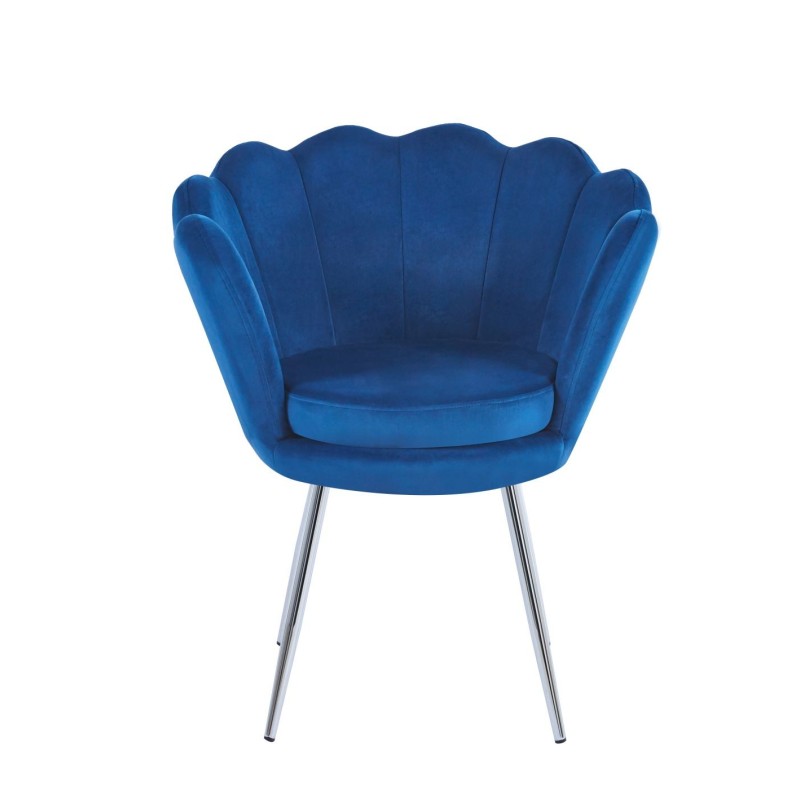 Sillón de terciopelo (azul) / patas plateadas / Sillón de terciopelo (azul) / patas plateadas /