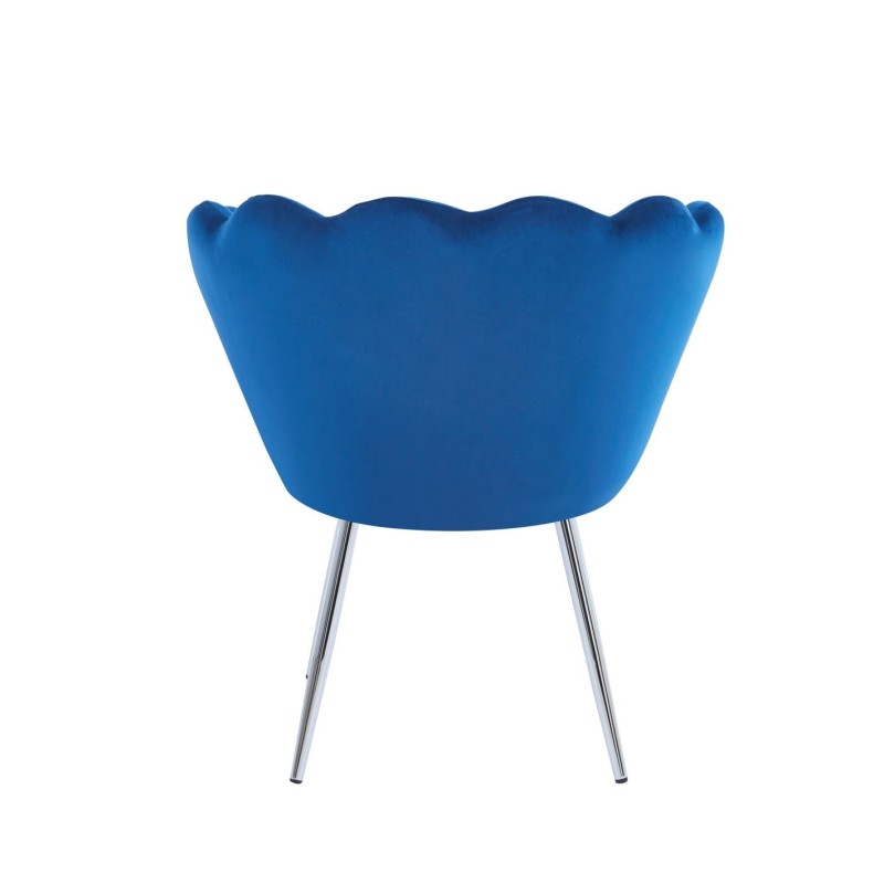 Sillón de terciopelo (azul) / patas plateadas / Sillón de terciopelo (azul) / patas plateadas /