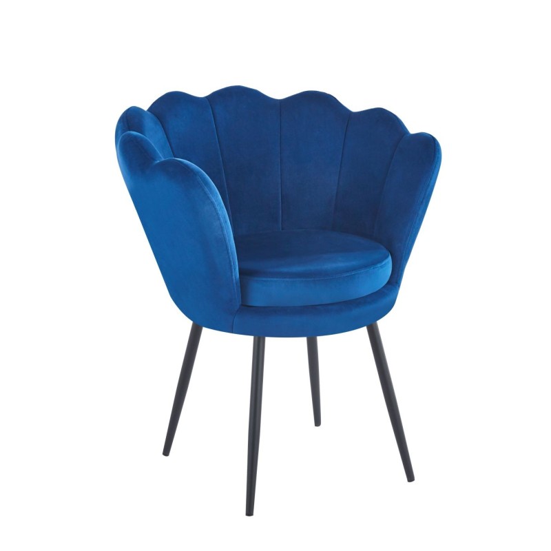 Sillón de terciopelo (azul) /patas negras/ Sillón de terciopelo (azul) /patas negras/
