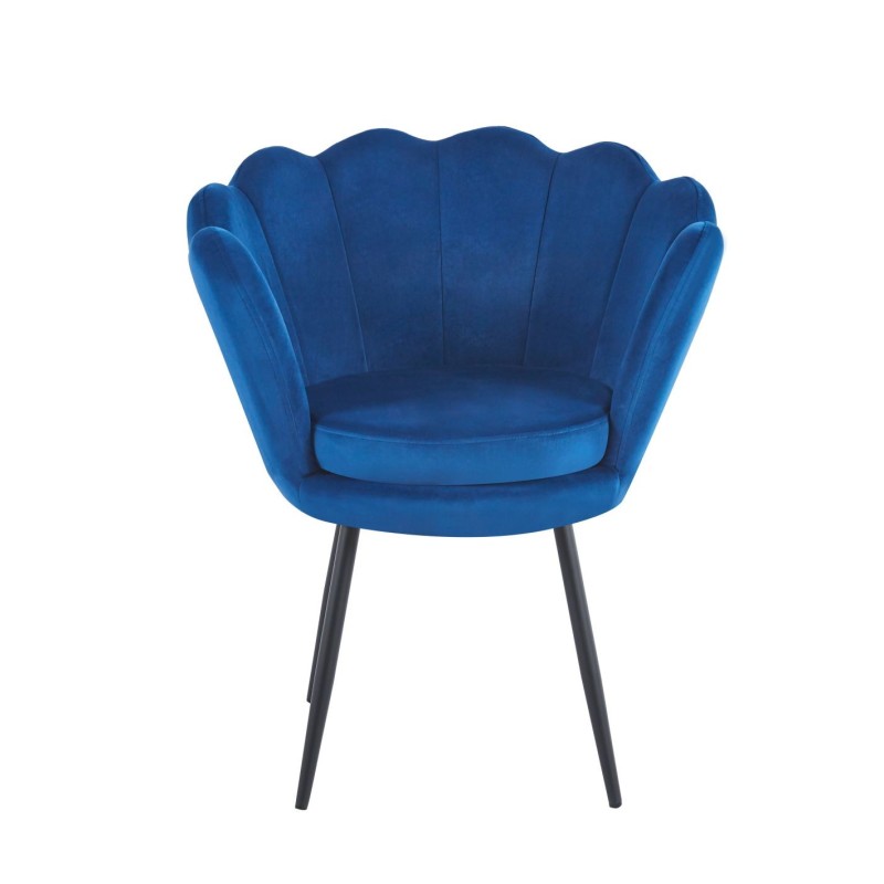 Sillón de terciopelo (azul) /patas negras/ Sillón de terciopelo (azul) /patas negras/