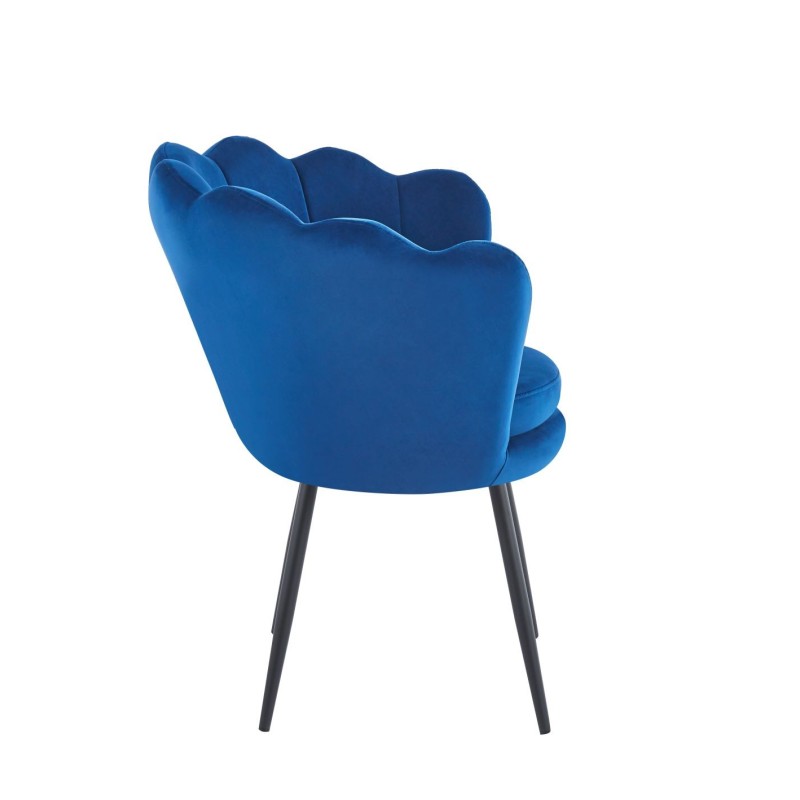 Sillón de terciopelo (azul) /patas negras/ Sillón de terciopelo (azul) /patas negras/