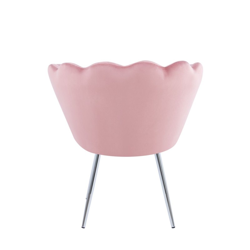 Sillón de terciopelo (rosa) /patas plateadas/ Sillón de terciopelo (rosa) /patas plateadas/