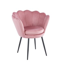 Sillón de terciopelo (rosa) / patas negras / Sillón de terciopelo (rosa) / patas negras /