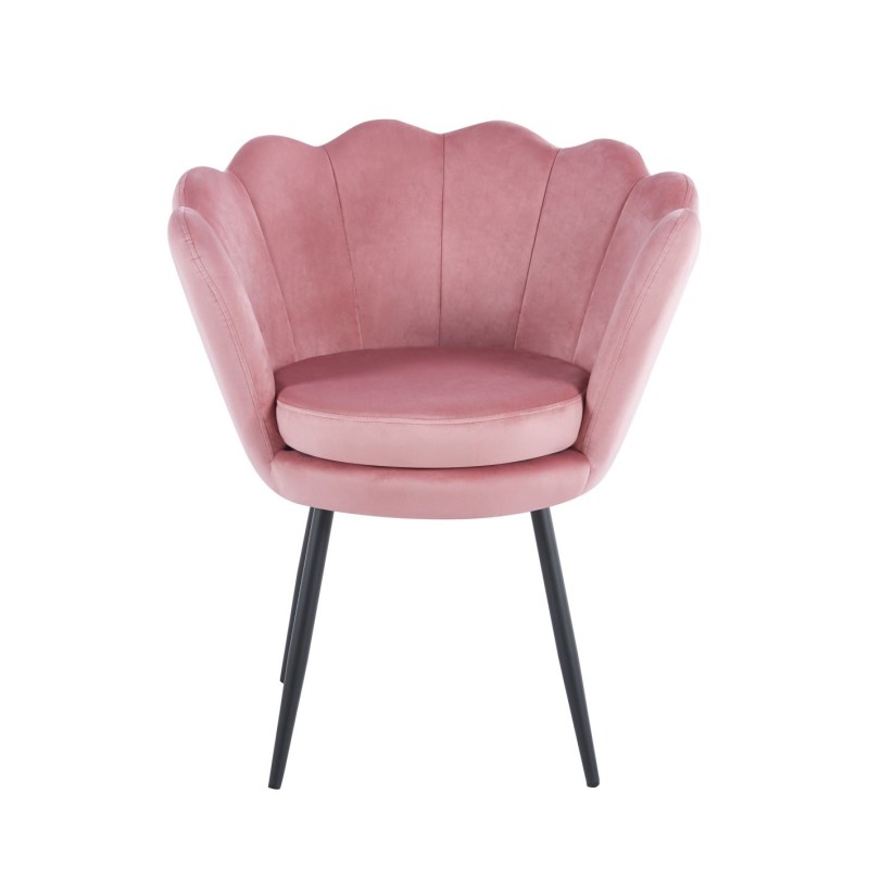 Sillón de terciopelo (rosa) / patas negras / Sillón de terciopelo (rosa) / patas negras /