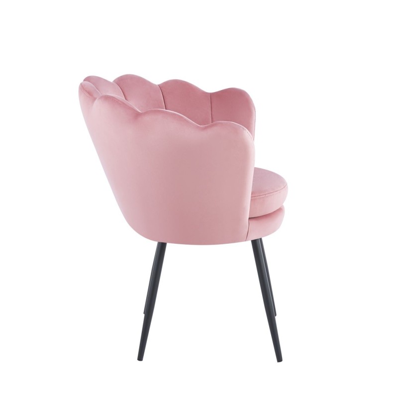 Sillón de terciopelo (rosa) / patas negras / Sillón de terciopelo (rosa) / patas negras /