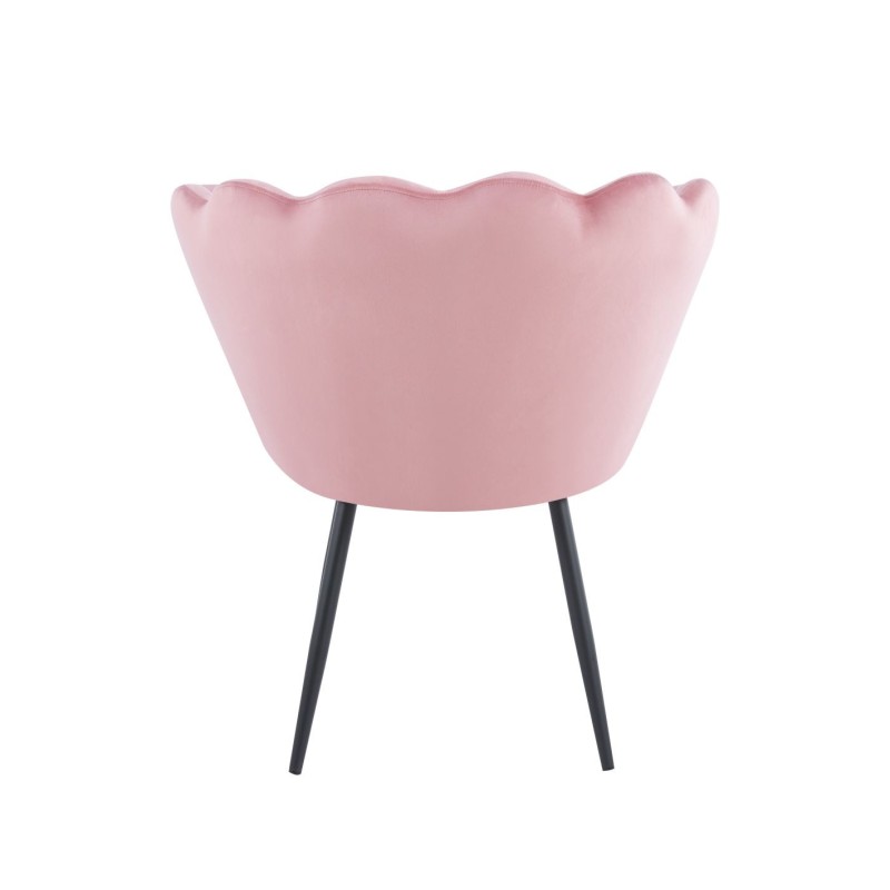 Sillón de terciopelo (rosa) / patas negras / Sillón de terciopelo (rosa) / patas negras /