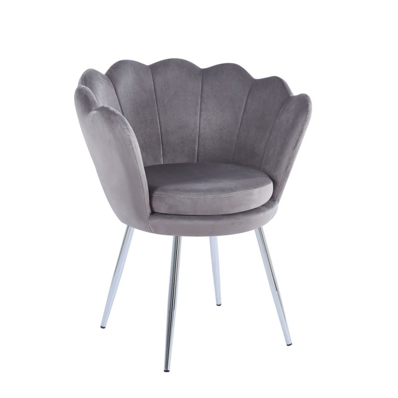 Velvet armchair (gray) /silver legs/ Velvet armchair (gray) /silver legs/
