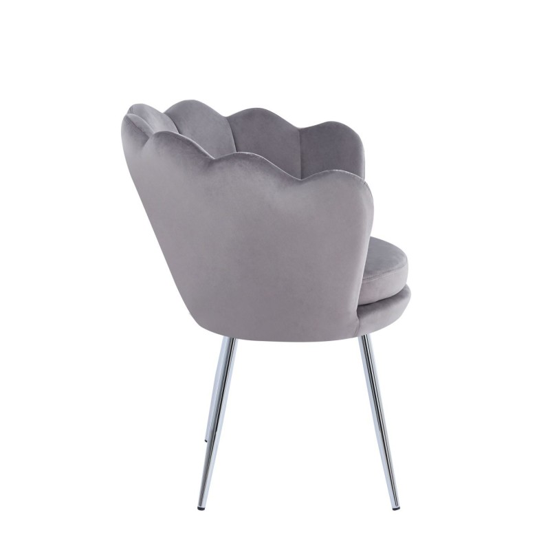 Sillón de terciopelo (gris) / patas plateadas / Sillón de terciopelo (gris) / patas plateadas /