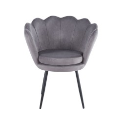 Sillón de terciopelo (gris) / patas negras / Sillón de terciopelo (gris) / patas negras /