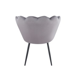 Sillón de terciopelo (gris) / patas negras / Sillón de terciopelo (gris) / patas negras /