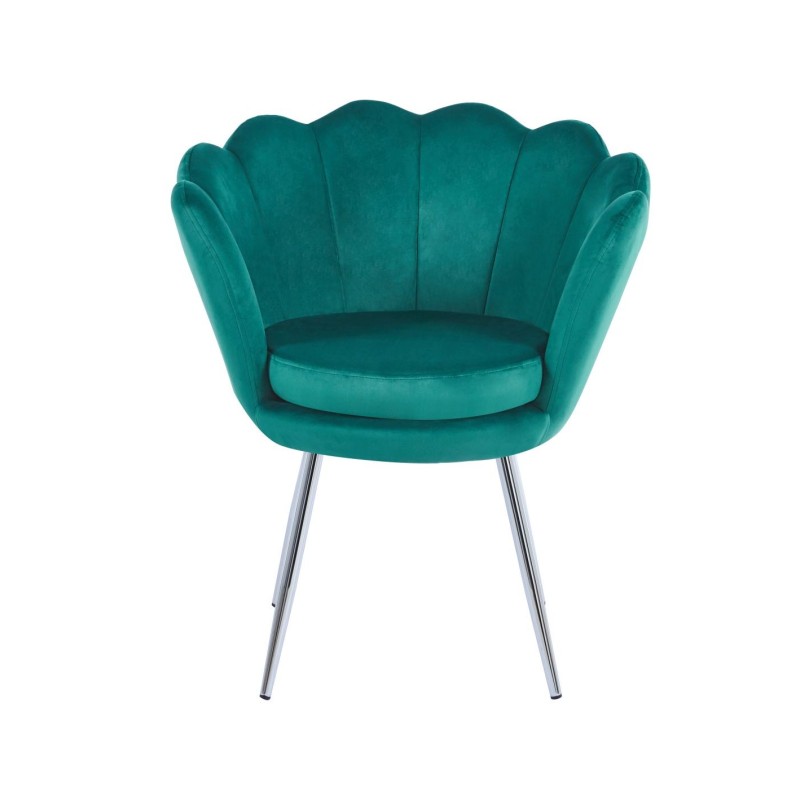 Sillón de terciopelo (verde) / patas plateadas / Sillón de terciopelo (verde) / patas plateadas /