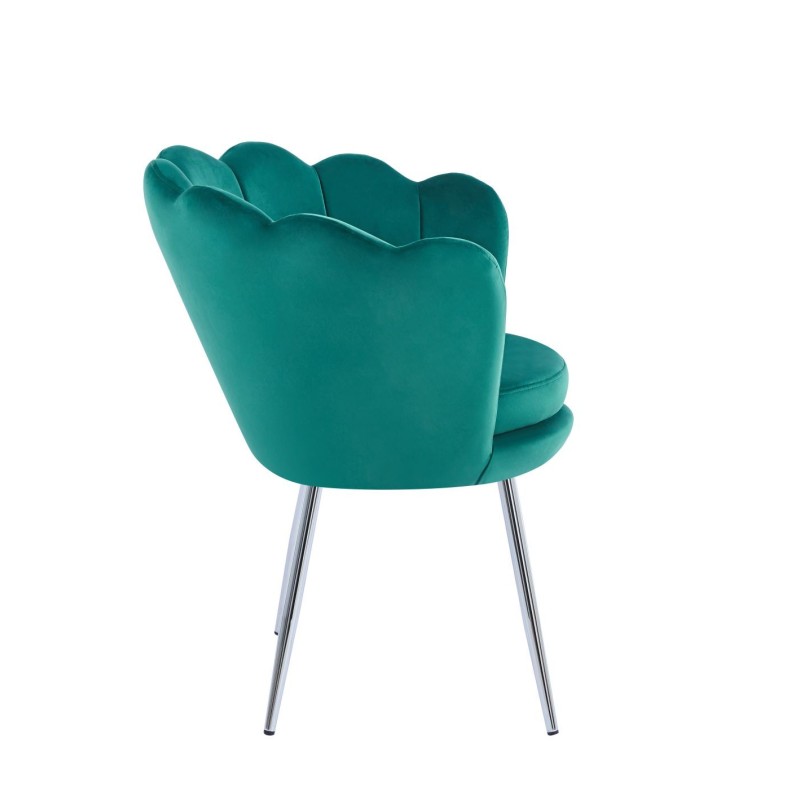 Sillón de terciopelo (verde) / patas plateadas / Sillón de terciopelo (verde) / patas plateadas /