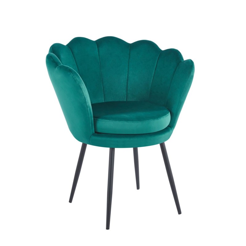 Sillón de terciopelo (verde) /patas negras/ Sillón de terciopelo (verde) /patas negras/