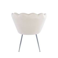 Sillón de terciopelo (beige) / patas plateadas / Sillón de terciopelo (beige) / patas plateadas /