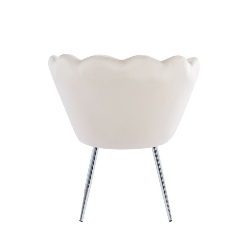 Sillón de terciopelo (beige) / patas plateadas / Sillón de terciopelo (beige) / patas plateadas /