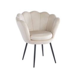 Sillón de terciopelo (beige) / patas negras /