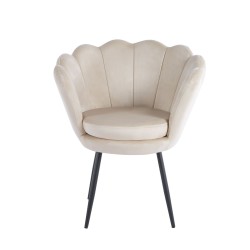 Sillón de terciopelo (beige) / patas negras / Sillón de terciopelo (beige) / patas negras /
