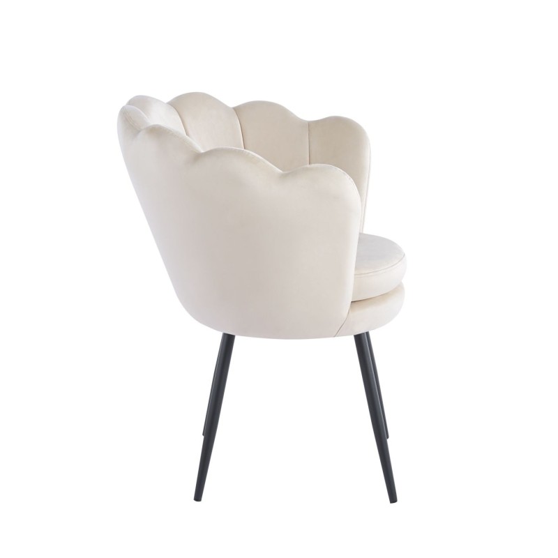 Samtstuhl (beige) /schwarze Beine/ Samtstuhl (beige) /schwarze Beine/