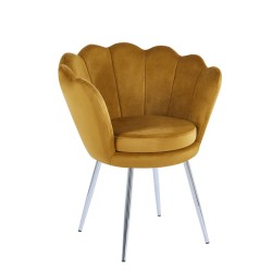 Velvet armchair (curry) /silver legs/ Velvet armchair (curry) /silver legs/