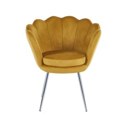Velvet armchair (curry) /silver legs/ Velvet armchair (curry) /silver legs/