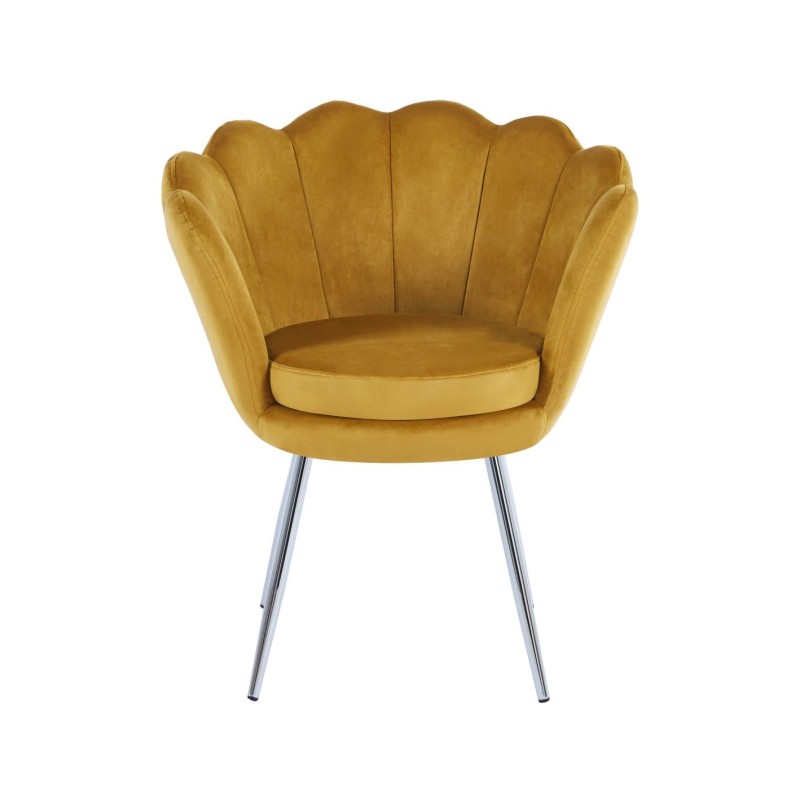 Velvet armchair (curry) /silver legs/ Velvet armchair (curry) /silver legs/