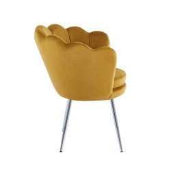 Sillón de terciopelo (curry) / patas plateadas / Sillón de terciopelo (curry) / patas plateadas /