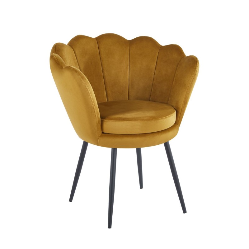 Velvet armchair (curry) /black legs/ Velvet armchair (curry) /black legs/