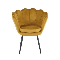 Velvet armchair (curry) /black legs/ Velvet armchair (curry) /black legs/