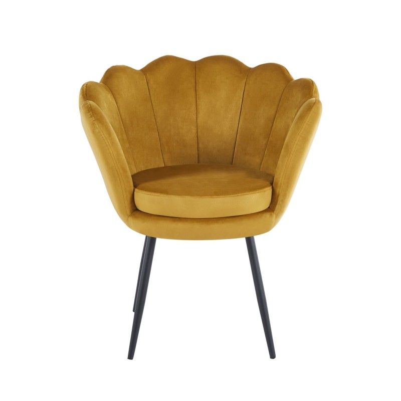 Velvet armchair (curry) /black legs/ Velvet armchair (curry) /black legs/