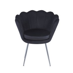 Sillón de terciopelo (negro) / patas plateadas / Sillón de terciopelo (negro) / patas plateadas /