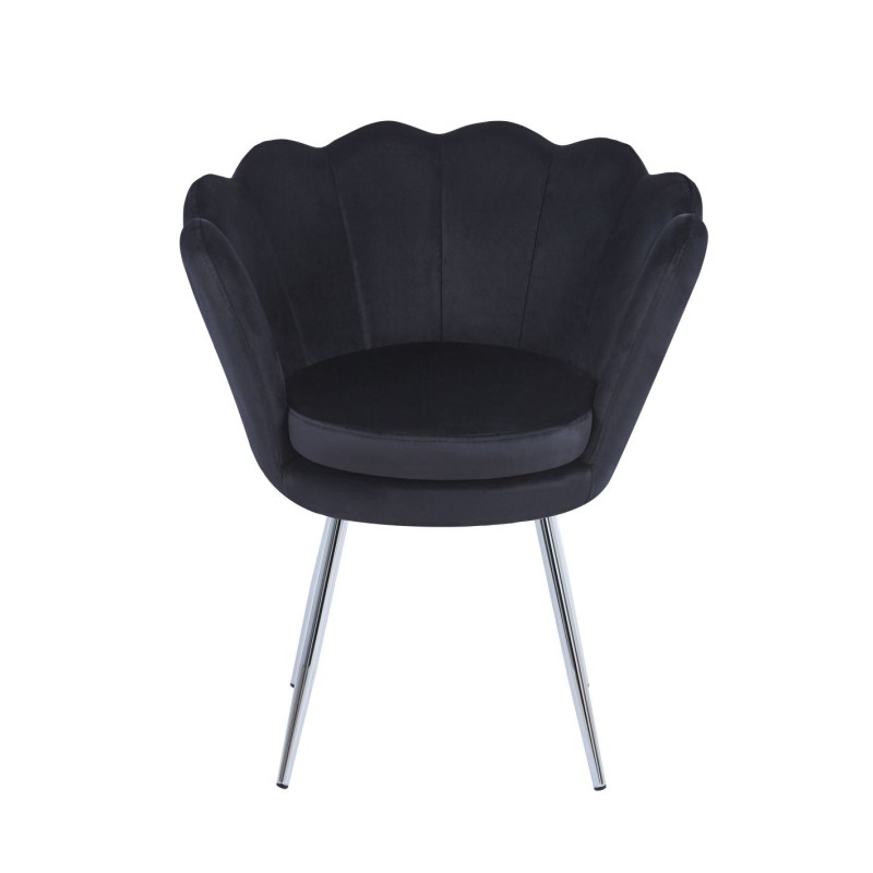 Sillón de terciopelo (negro) / patas plateadas / Sillón de terciopelo (negro) / patas plateadas /