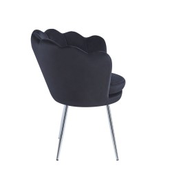 Sillón de terciopelo (negro) / patas plateadas / Sillón de terciopelo (negro) / patas plateadas /