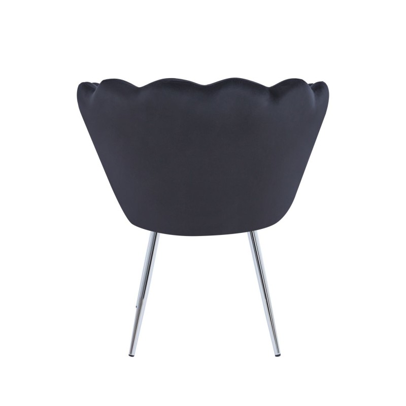 Sillón de terciopelo (negro) / patas plateadas / Sillón de terciopelo (negro) / patas plateadas /