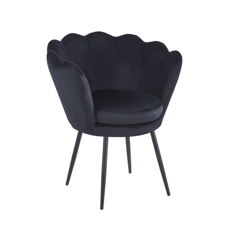 Samt-Sessel (schwarz) /schwarze Beine/ Samt-Sessel (schwarz) /schwarze Beine/