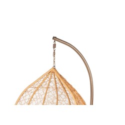 Sillas colgantes de jardín - natural/marrón (asiento beige) - conjunto 1+1 Sillas colgantes de jardín - natural/marrón (asiento beige) - conjunto 1+1