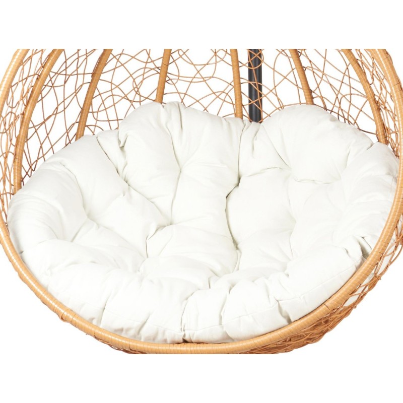 Sillas colgantes de jardín - natural/negro (asiento beige) - conjunto 1+1 Sillas colgantes de jardín - natural/negro (asiento beige) - conjunto 1+1